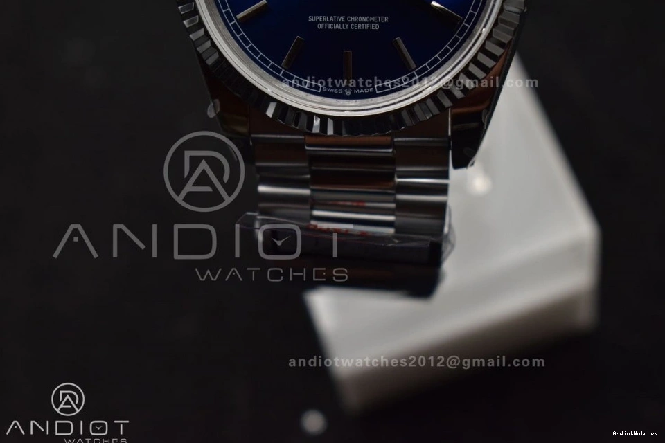 QF (Gain Best 904L V5 Edition Weight) DayDate vr3255 SS on Packable Steel President Dial Bracelet 36 Blue 672 0728